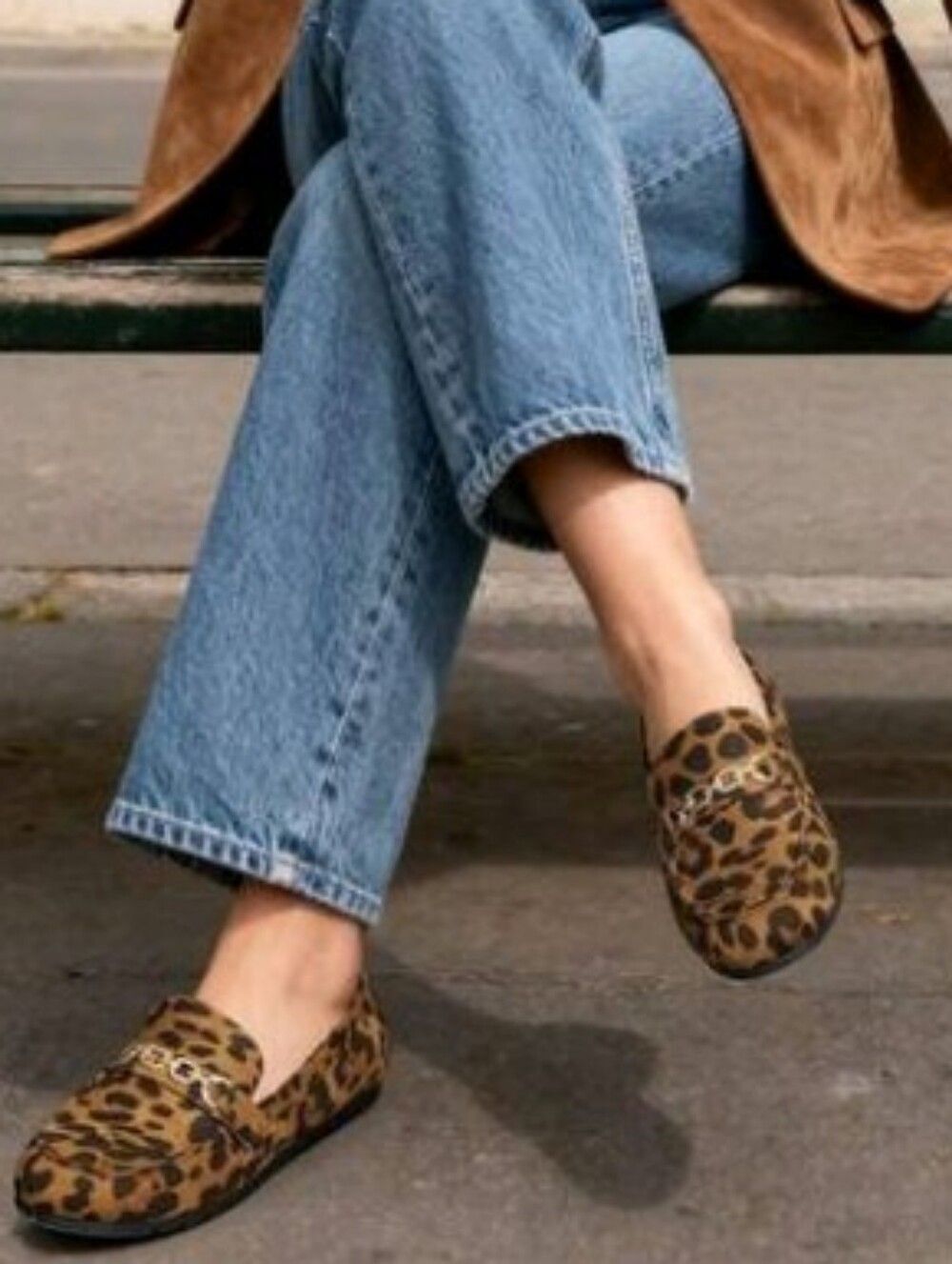 BRAND NEW BAMBOO LOTTERY-01 LEOPARD RHINESTONECHAIN LINING WOMEN'S FLAT